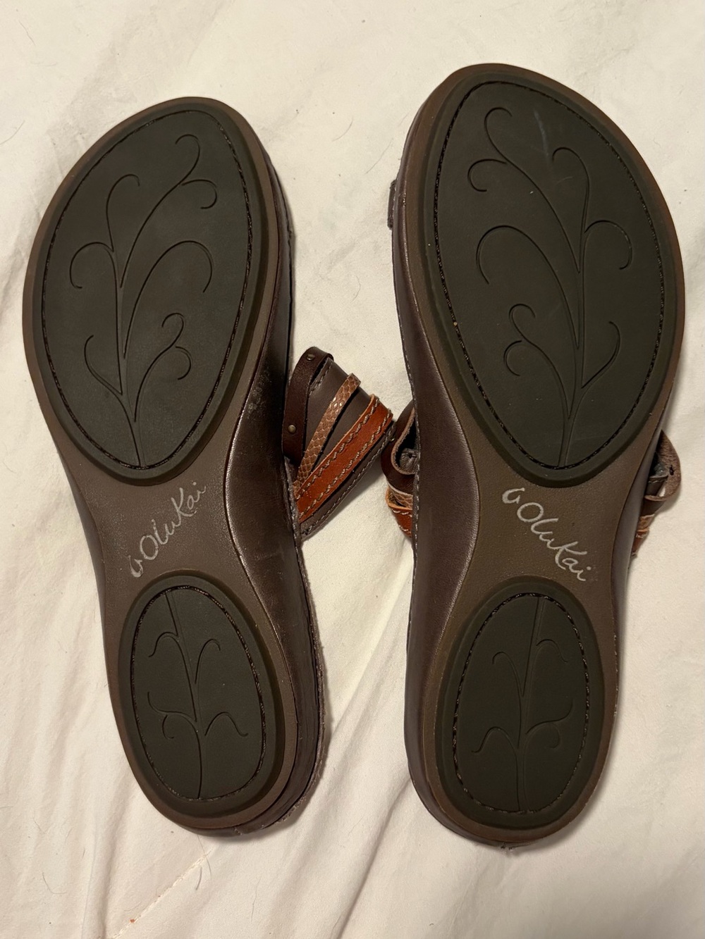 OluKai Pahili Women’s Leather Slip-On Sandals Size 8 - Picture 4 of 9